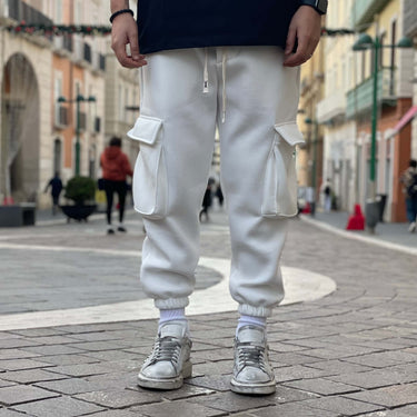 Pantalone tuta cargo bianco - FLAG STORE